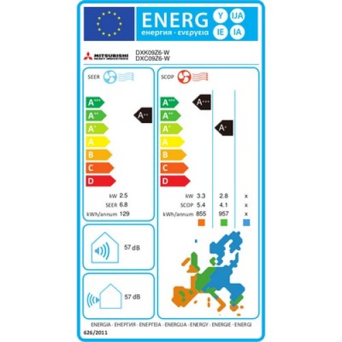 ΚΛΙΜΑΤΙΣΤΙΚΟ MITSUBISHI DXK/DXC-09 Z6-W INVERTER 9000BTU R32